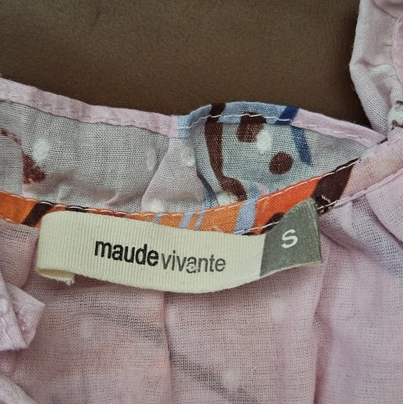 Maude Vivante Sana Colorful Ruffled Maxi Dress Small - Picture 4 of 5
